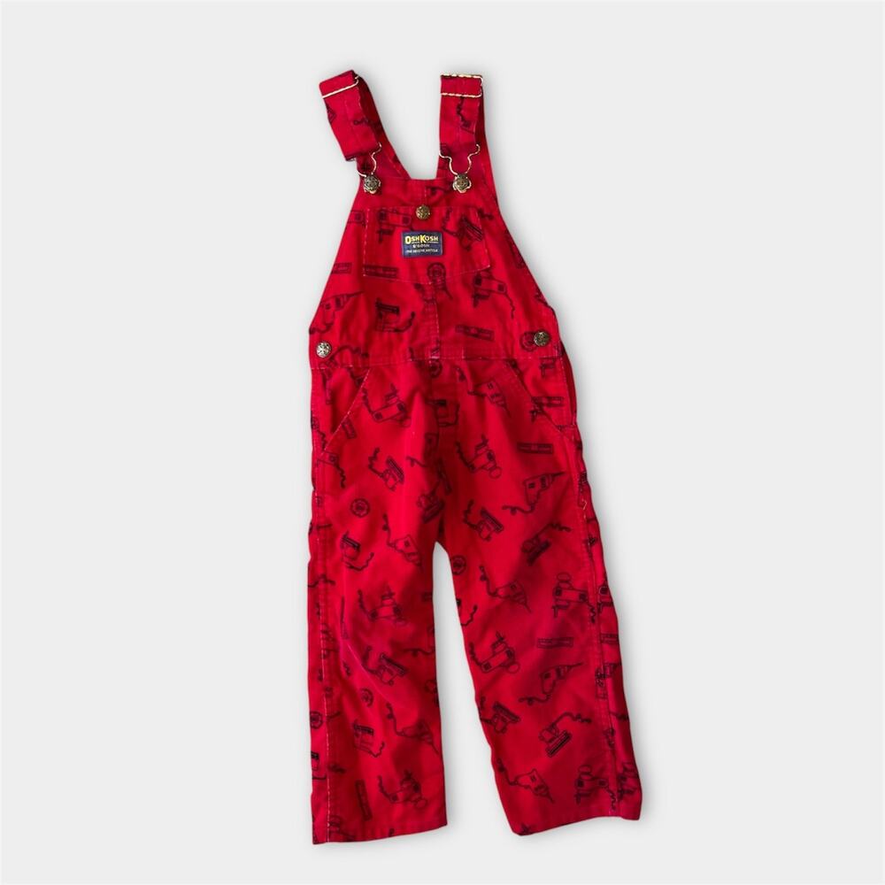 Vintage OshKosh B'gosh Red Corduroy Tools Overalls 4T USA